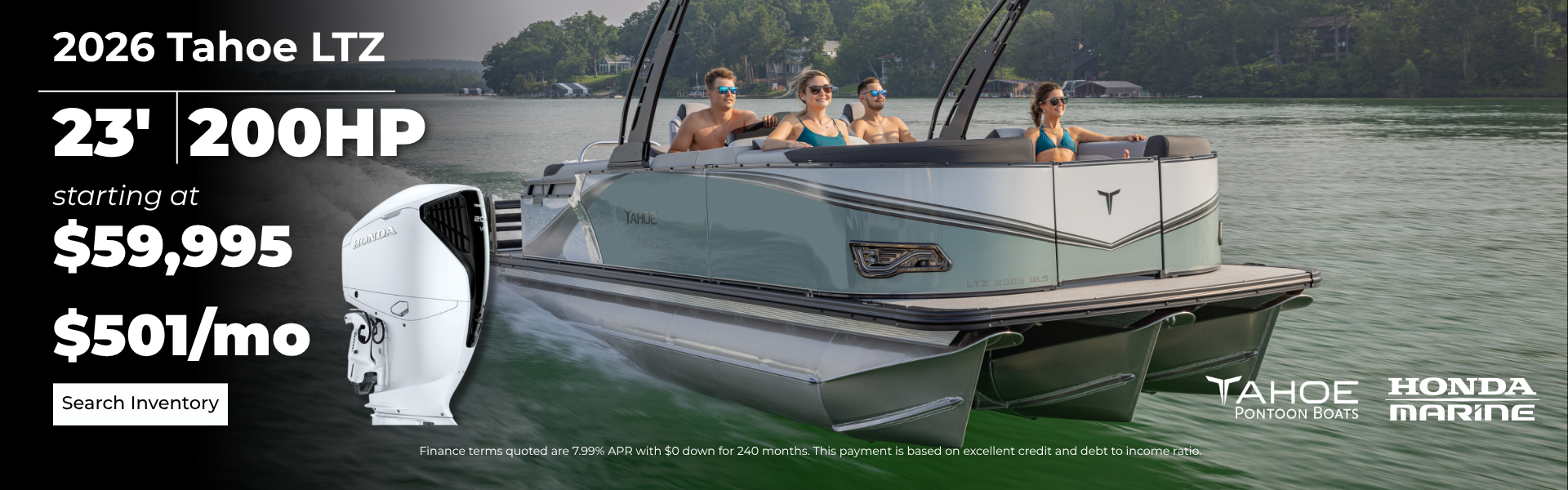 2026 Tahoe LTZ Tritoon Pontoon best prices monthly payments