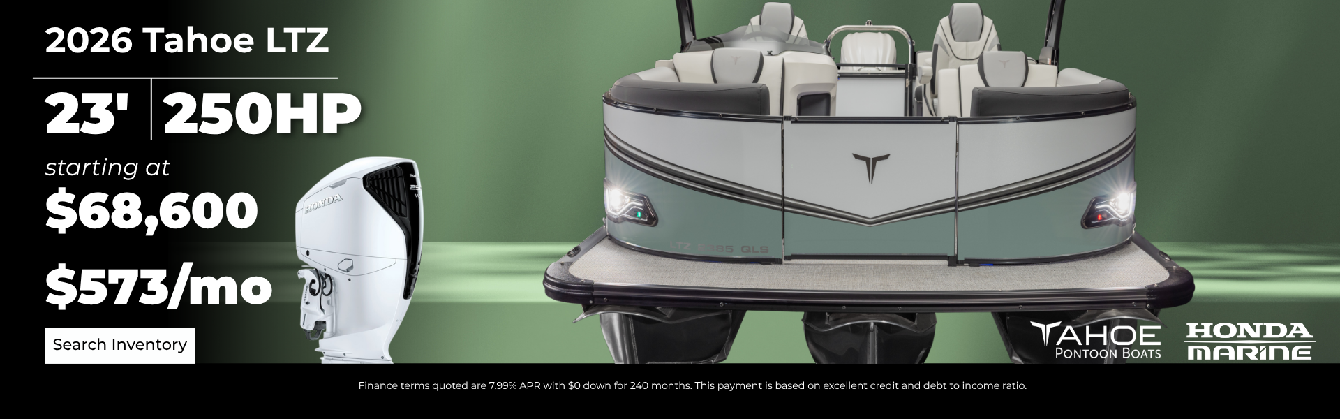 2026 Tahoe Pontoon LTZ High Horsepower best pricing