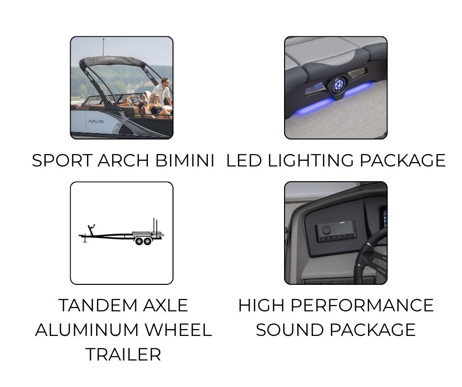 2027 Avalon 25E85 VRB Sport Arch Bimini 350 Honda TCC Pontoon