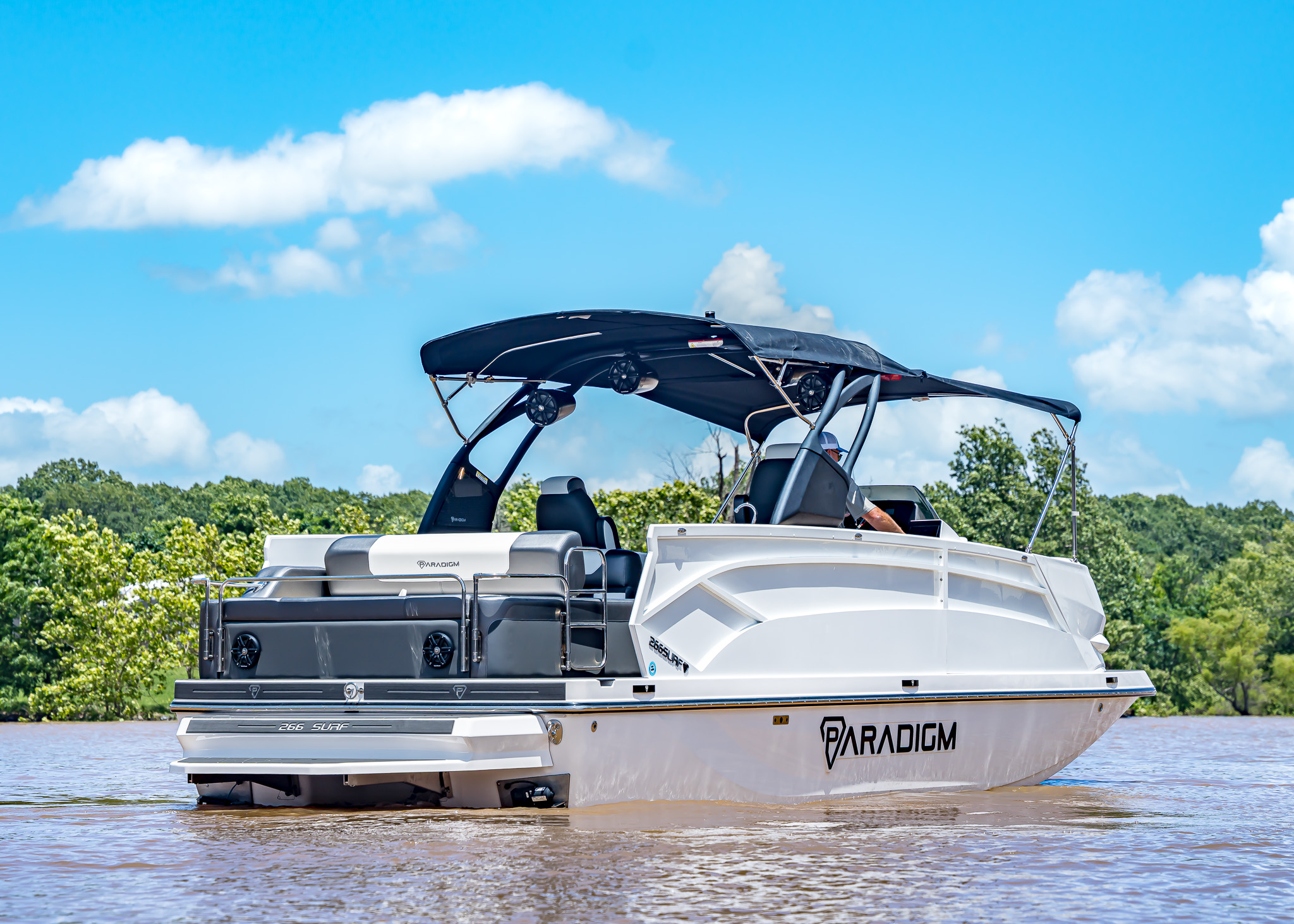 2025 Paradigm 266 SL Surf Snow White Surf Boat